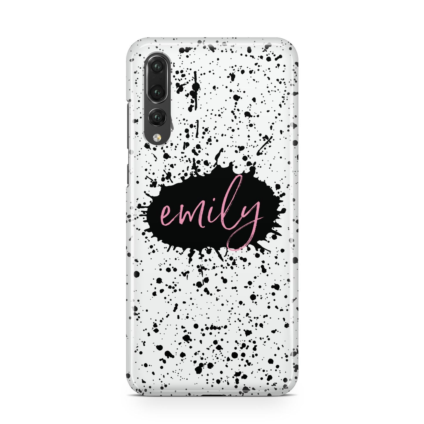 Personalised Black Ink Splat Name Huawei P20 Pro Phone Case