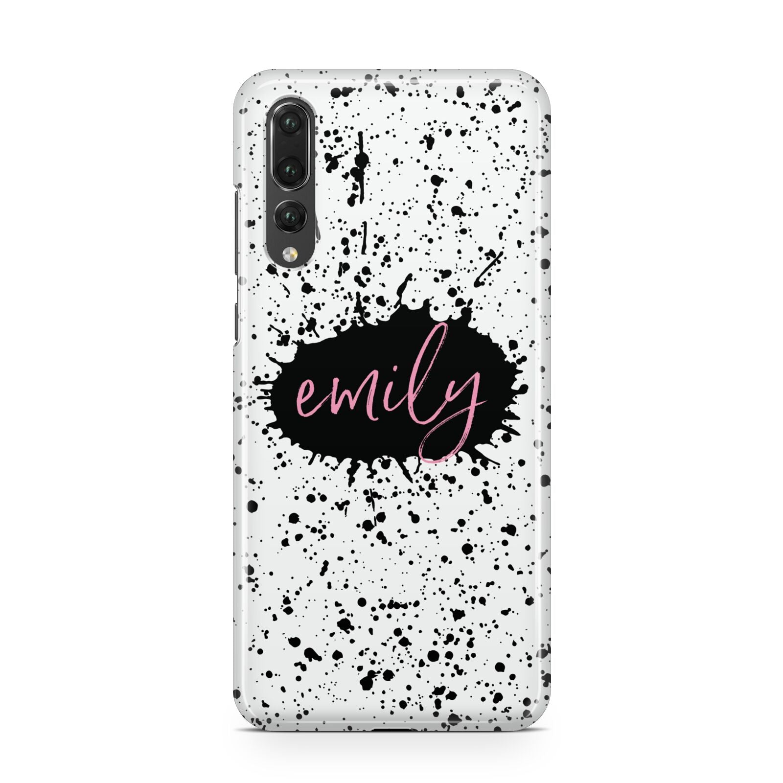 Personalised Black Ink Splat Name Huawei P20 Pro Phone Case