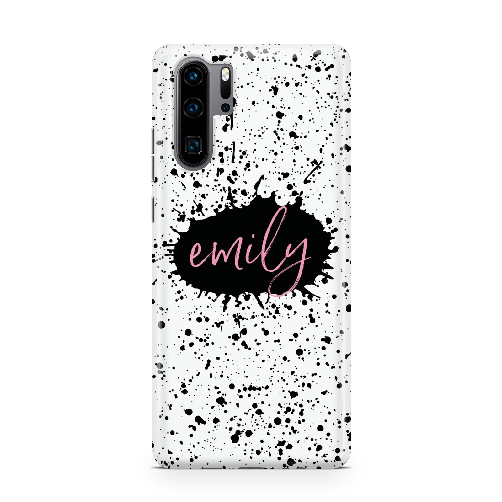 Personalised Black Ink Splat Name Huawei P30 Pro Phone Case