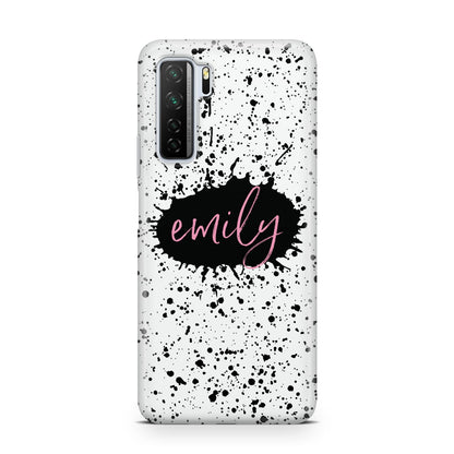 Personalised Black Ink Splat Name Huawei P40 Lite 5G Phone Case