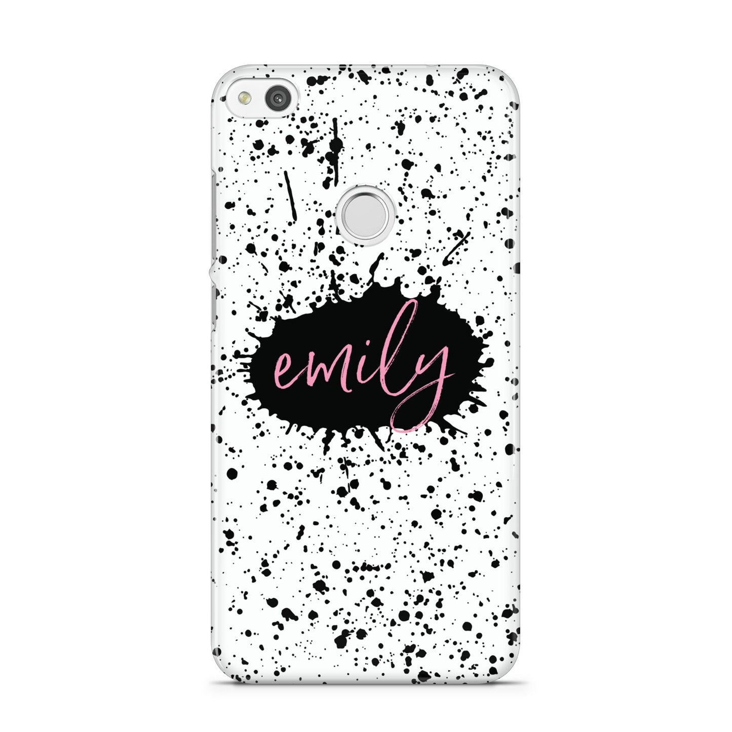 Personalised Black Ink Splat Name Huawei P8 Lite Case