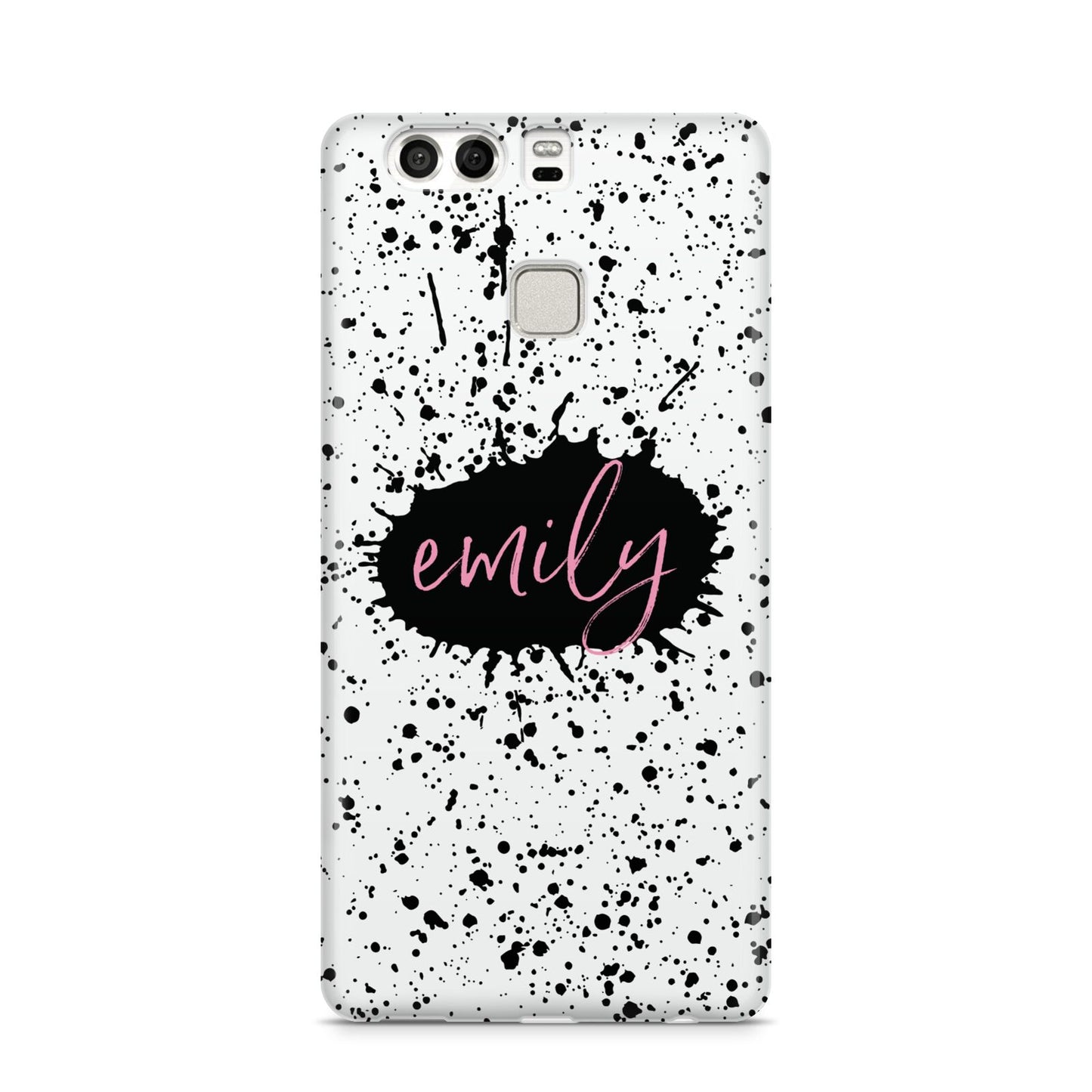 Personalised Black Ink Splat Name Huawei P9 Case