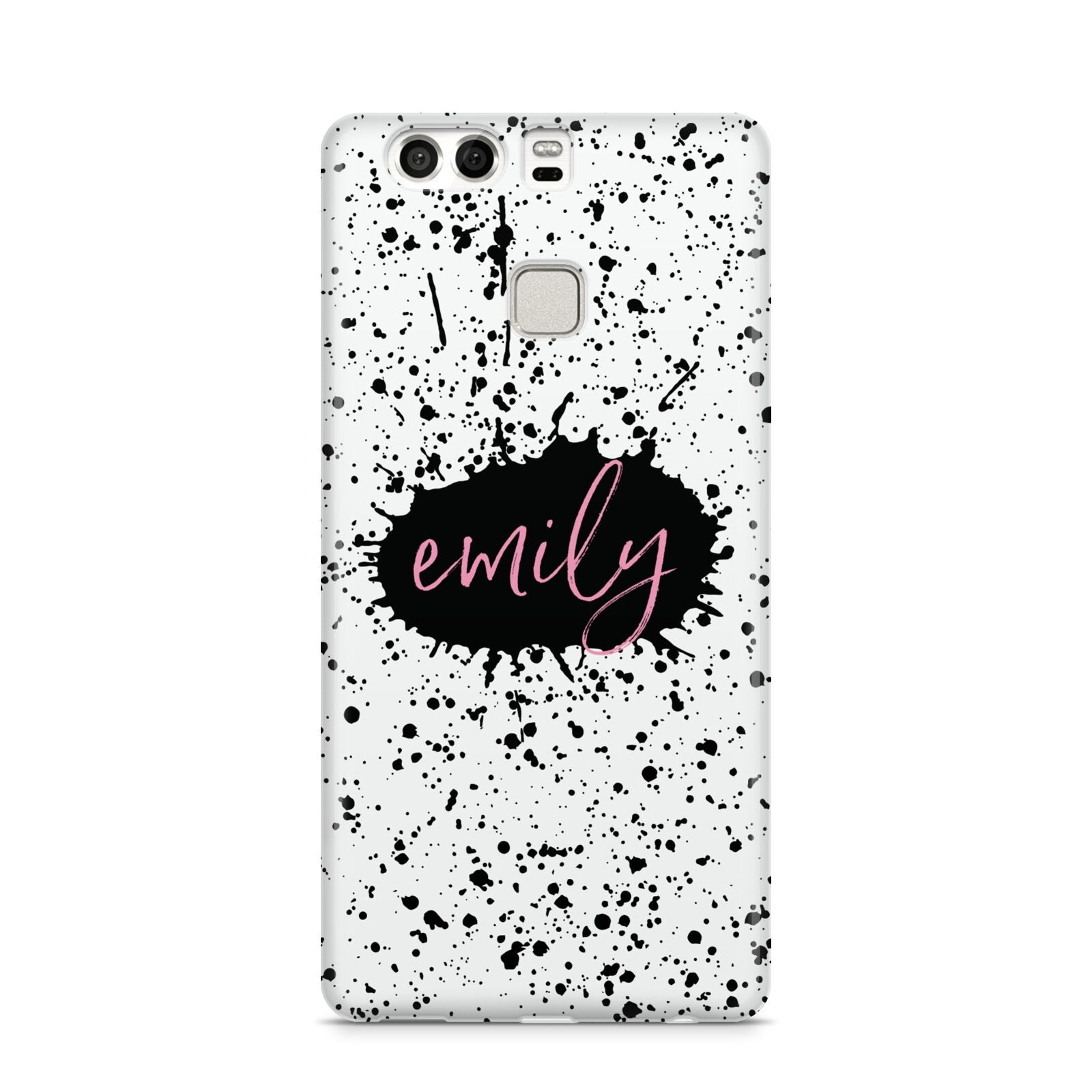 Personalised Black Ink Splat Name Huawei P9 Case