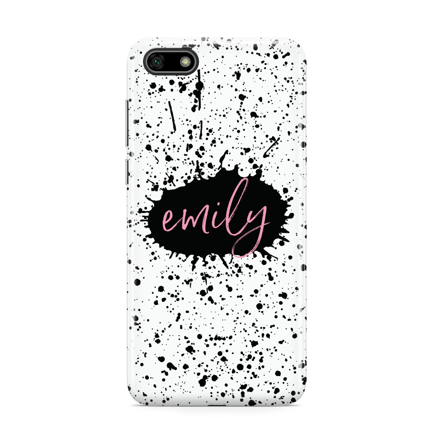 Personalised Black Ink Splat Name Huawei Y5 Prime 2018 Phone Case