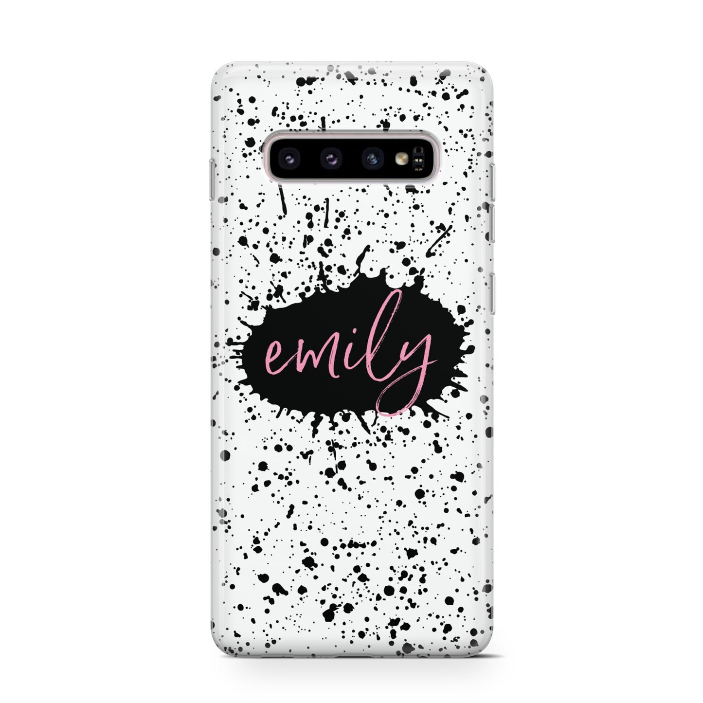 Personalised Black Ink Splat Name Protective Samsung Galaxy Case