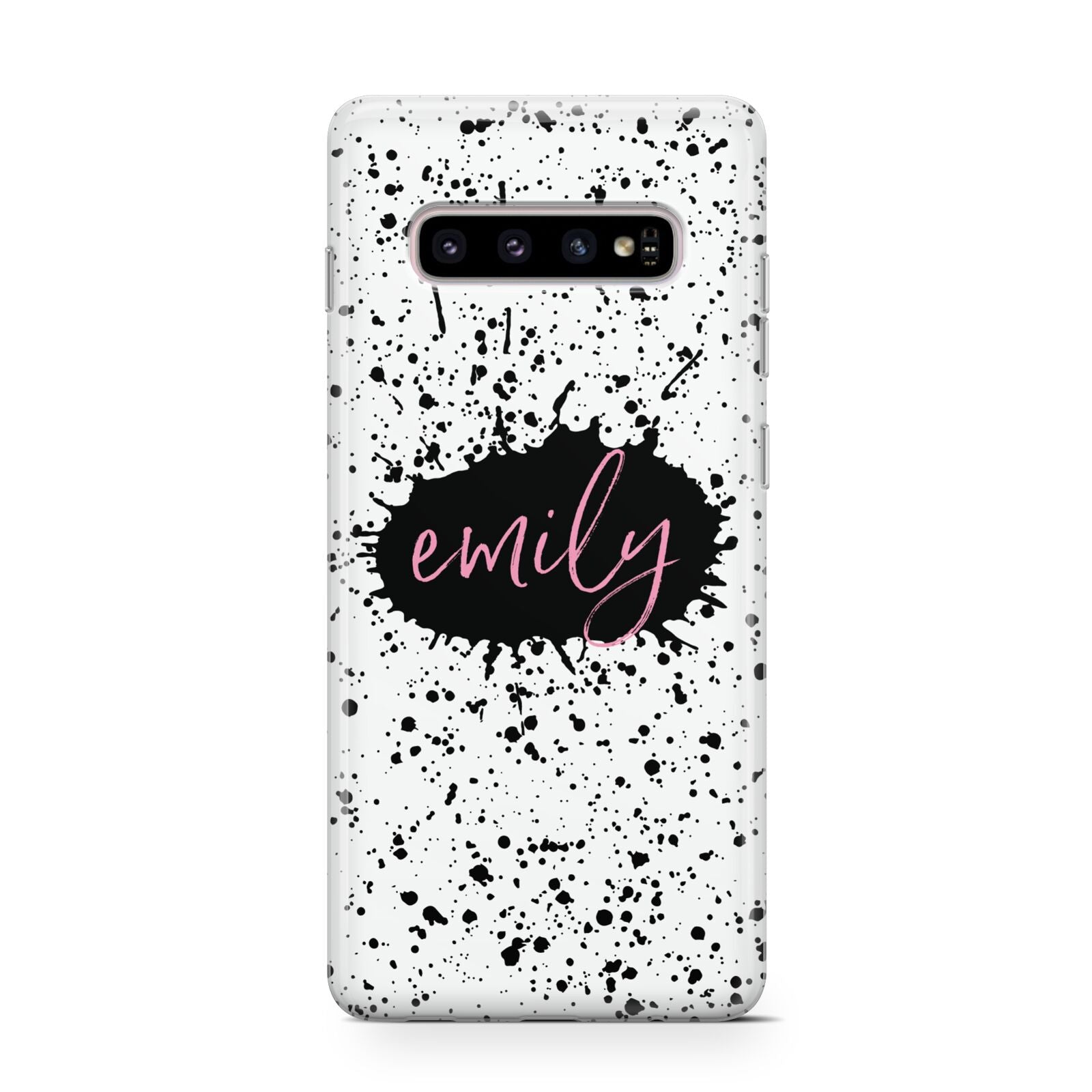 Personalised Black Ink Splat Name Protective Samsung Galaxy Case