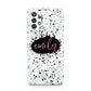 Personalised Black Ink Splat Name Samsung A32 5G Case