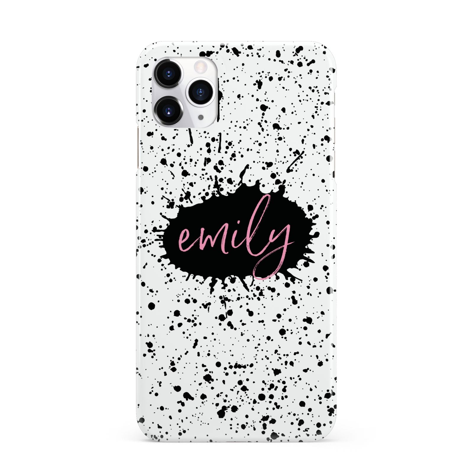 Personalised Black Ink Splat Name iPhone 11 Pro Max 3D Snap Case