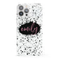 Personalised Black Ink Splat Name iPhone 13 Pro Max Full Wrap 3D Snap Case