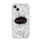 Personalised Black Ink Splat Name iPhone 14 Plus Clear Tough Case Starlight