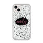 Personalised Black Ink Splat Name iPhone 14 Plus Glitter Tough Case Starlight