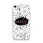 Personalised Black Ink Splat Name iPhone 7 Bumper Case on Silver iPhone