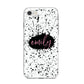 Personalised Black Ink Splat Name iPhone 8 Bumper Case on Silver iPhone
