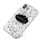 Personalised Black Ink Splat Name iPhone X Bumper Case on Silver iPhone