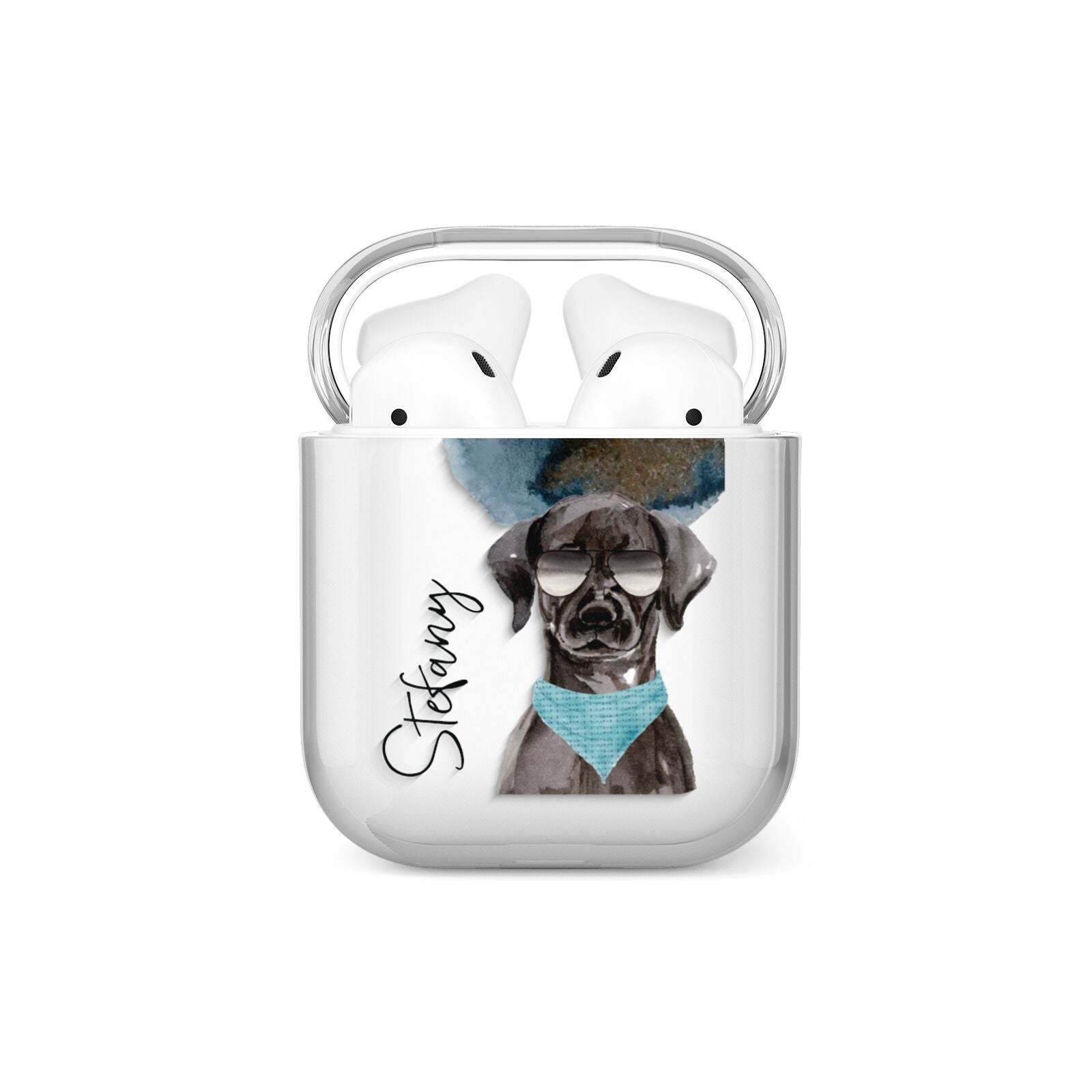 Personalised Black Labrador AirPods Case