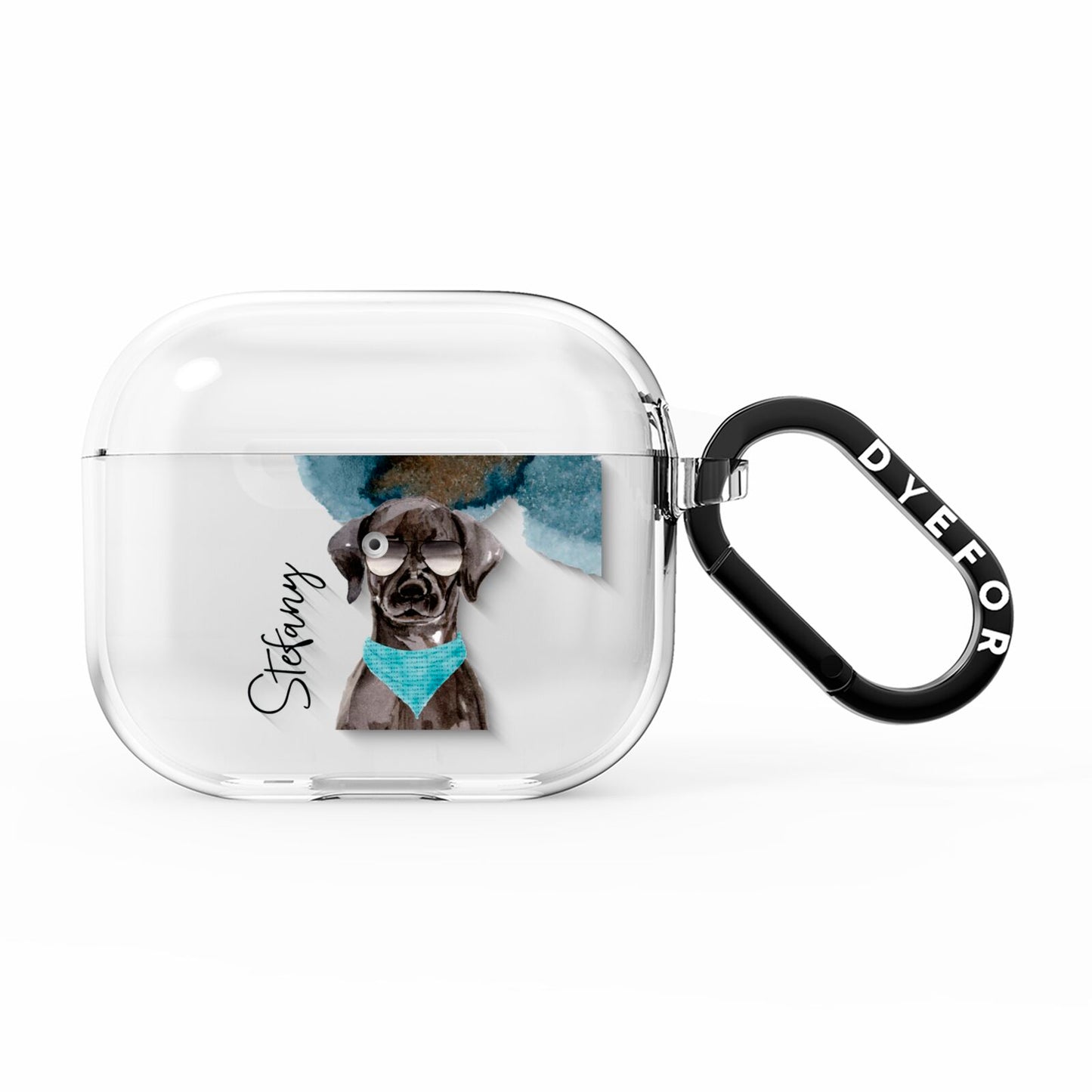 Personalised Black Labrador AirPods Clear Case 3rd Gen