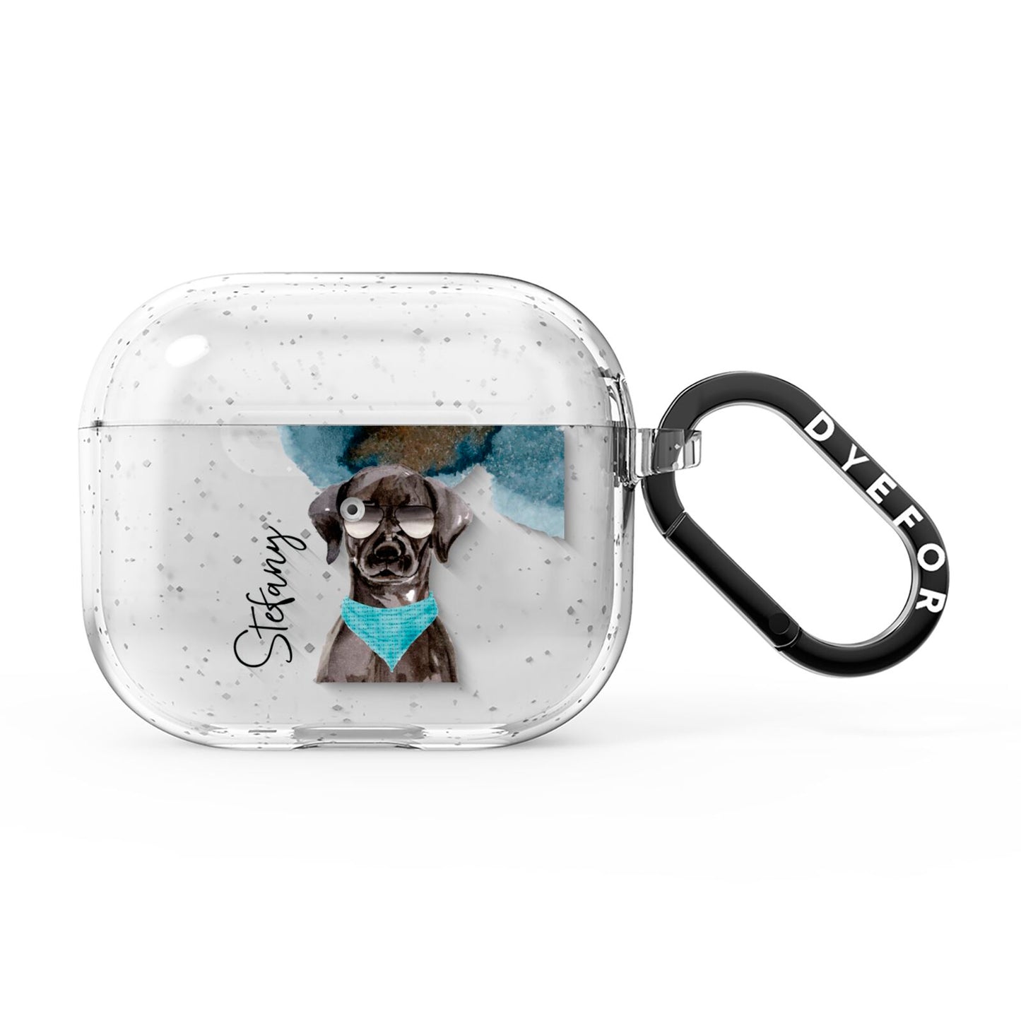 Personalised Black Labrador AirPods Glitter Case 3rd Gen