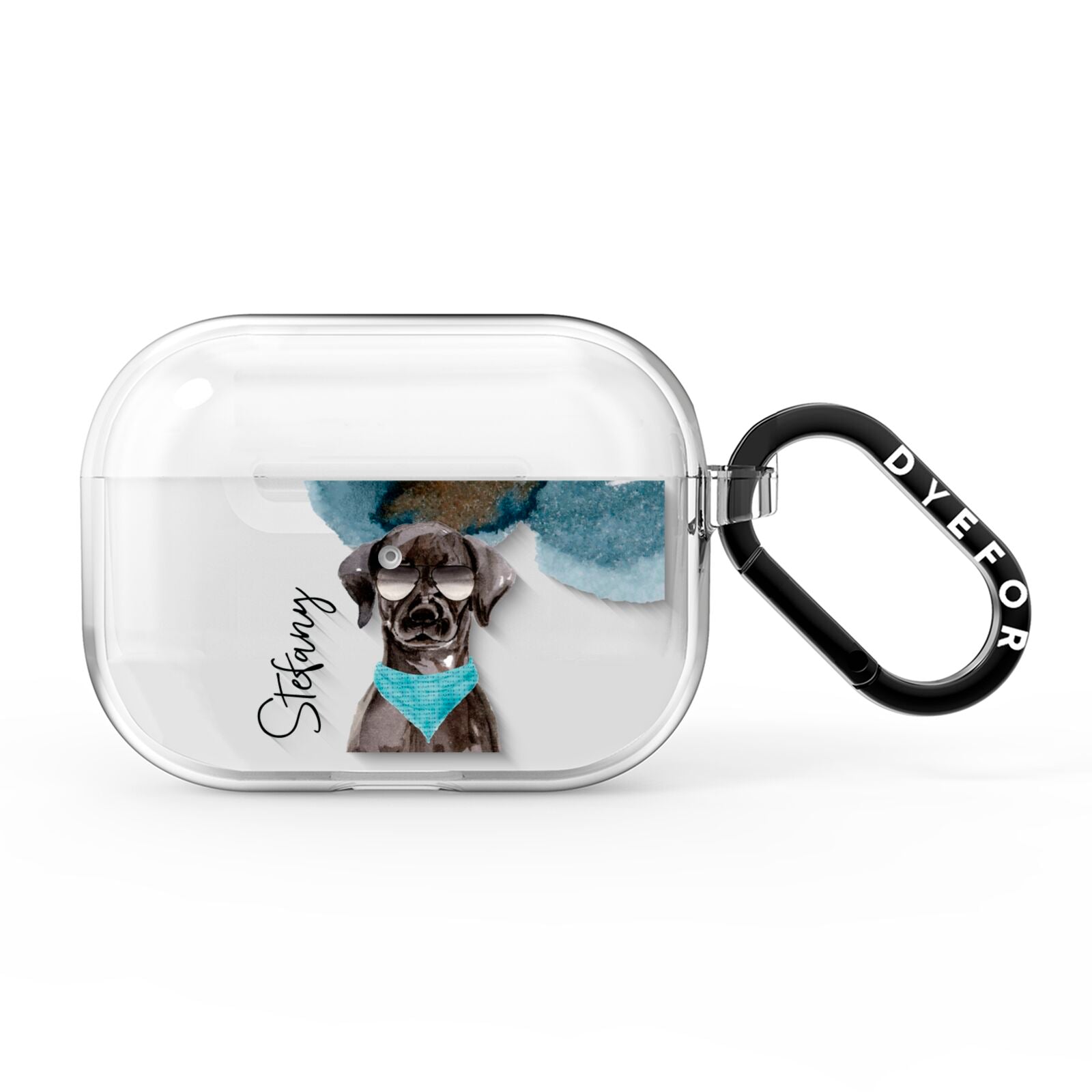 Personalised Black Labrador AirPods Pro Clear Case