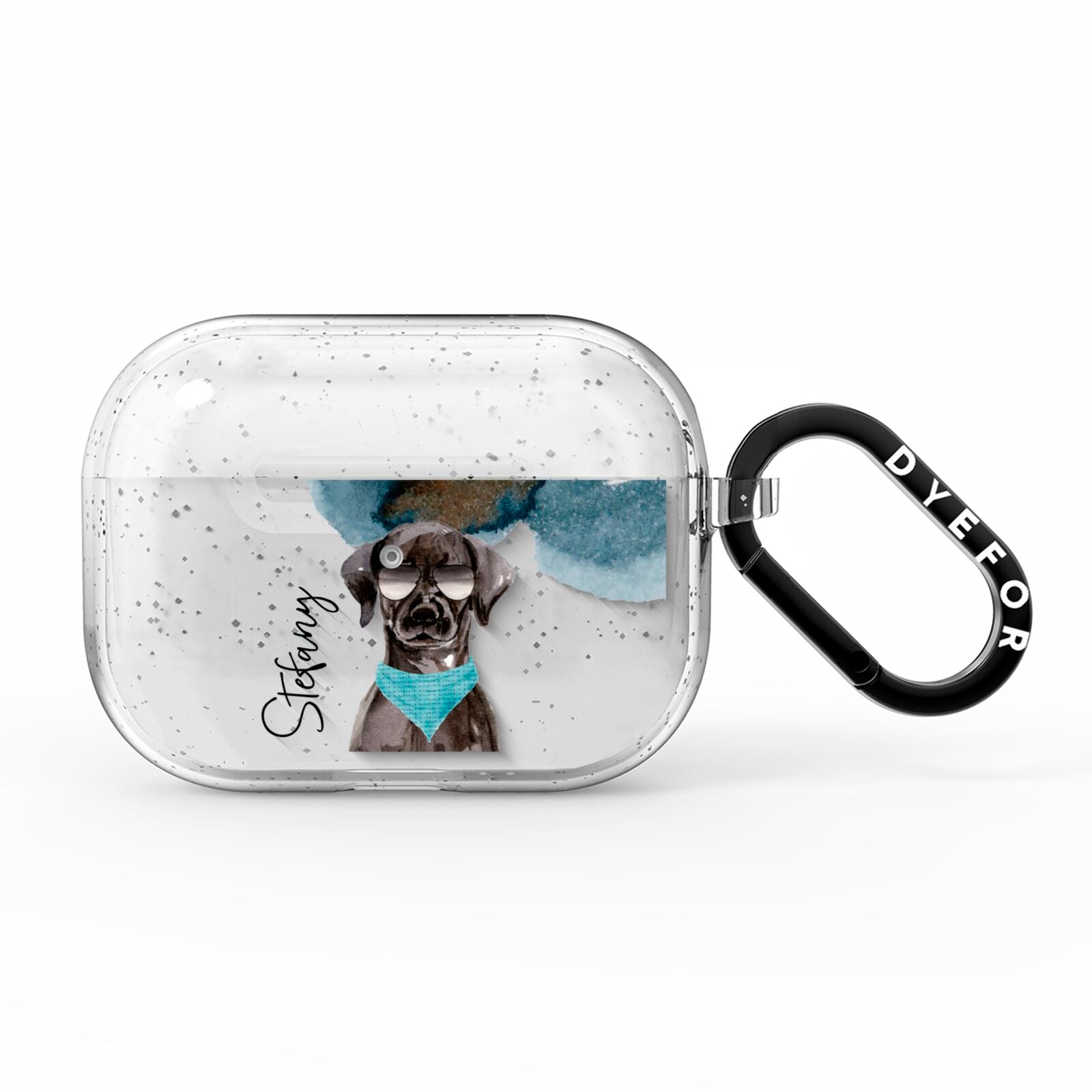 Personalised Black Labrador AirPods Pro Glitter Case