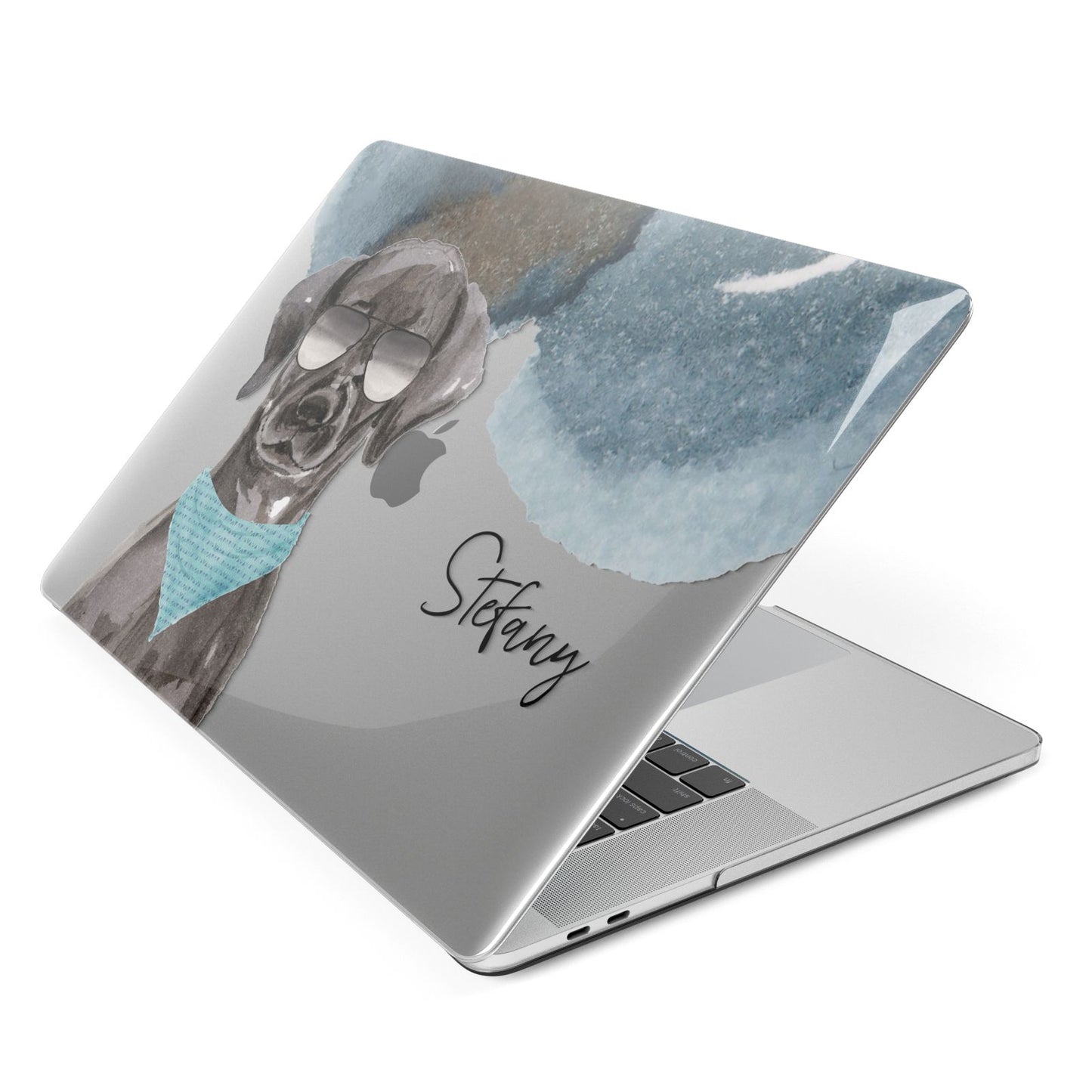 Personalised Black Labrador Apple MacBook Case Side View