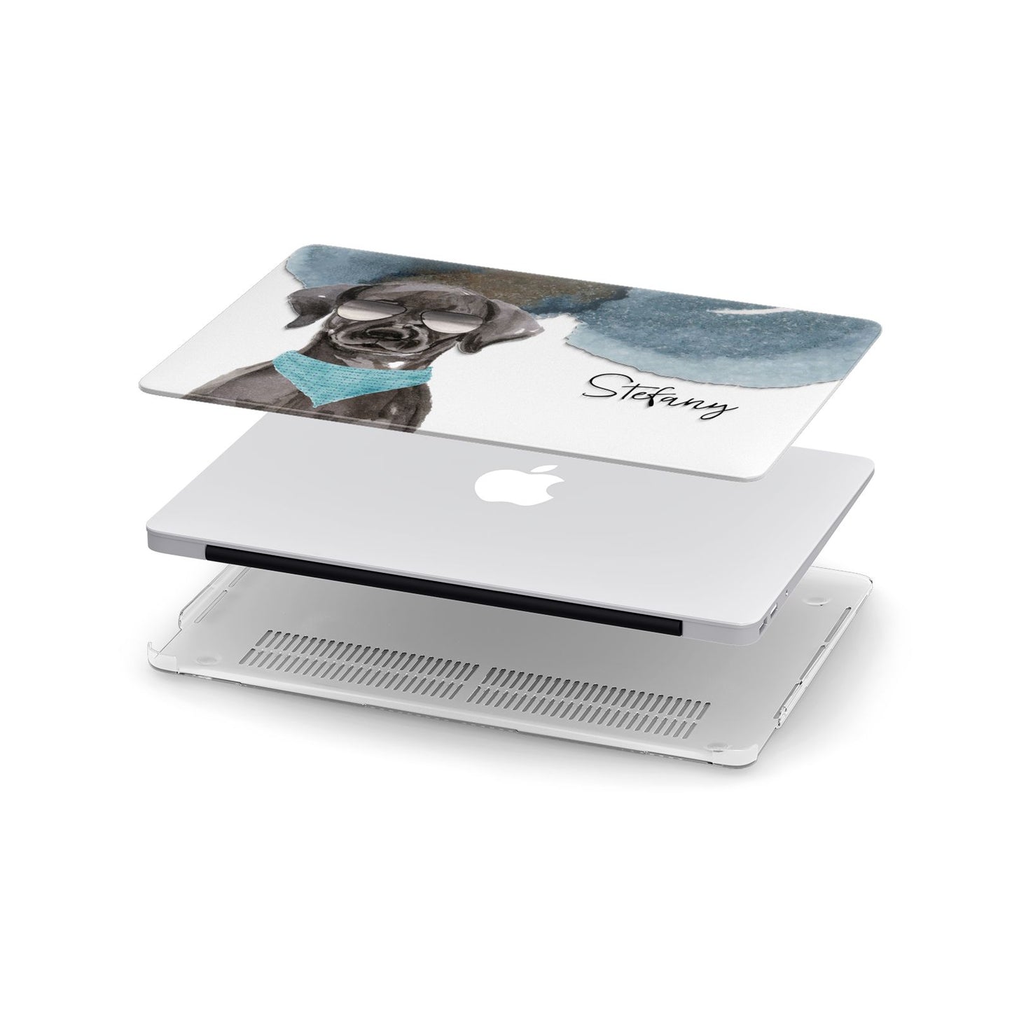 Personalised Black Labrador Apple MacBook Case in Detail