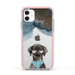 Personalised Black Labrador Apple iPhone 11 in White with Pink Impact Case