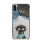 Personalised Black Labrador Apple iPhone Xs Max Impact Case Black Edge on Silver Phone