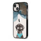 Personalised Black Labrador iPhone 13 Black Impact Case Side Angle on Silver phone