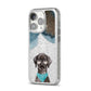 Personalised Black Labrador iPhone 14 Pro Glitter Tough Case Silver Angled Image