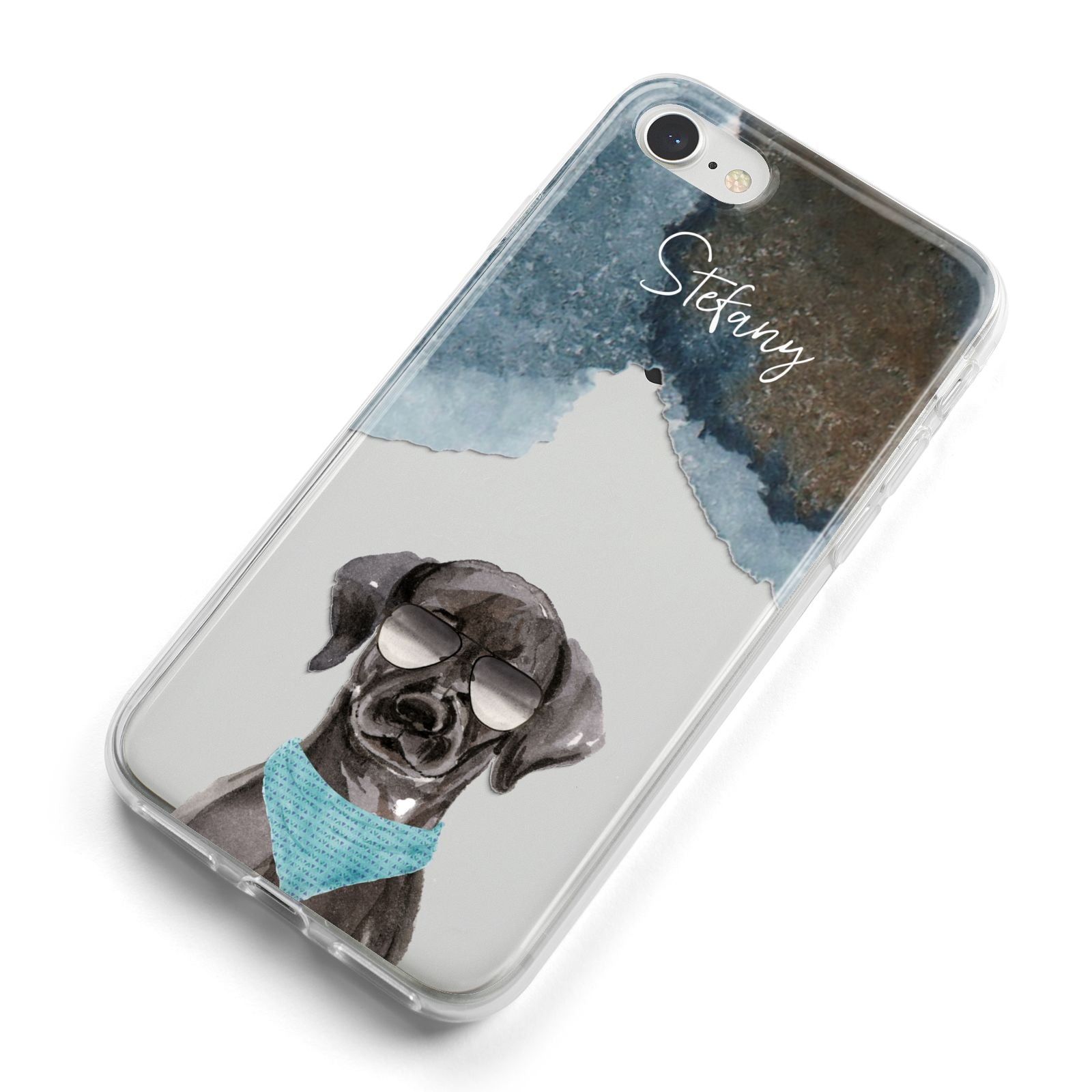 Personalised Black Labrador iPhone 8 Bumper Case on Silver iPhone Alternative Image