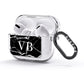 Personalised Black Marble Effect Monogram AirPods Glitter Case 3rd Gen Side Image
