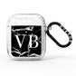 Personalised Black Marble Effect Monogram AirPods Glitter Case
