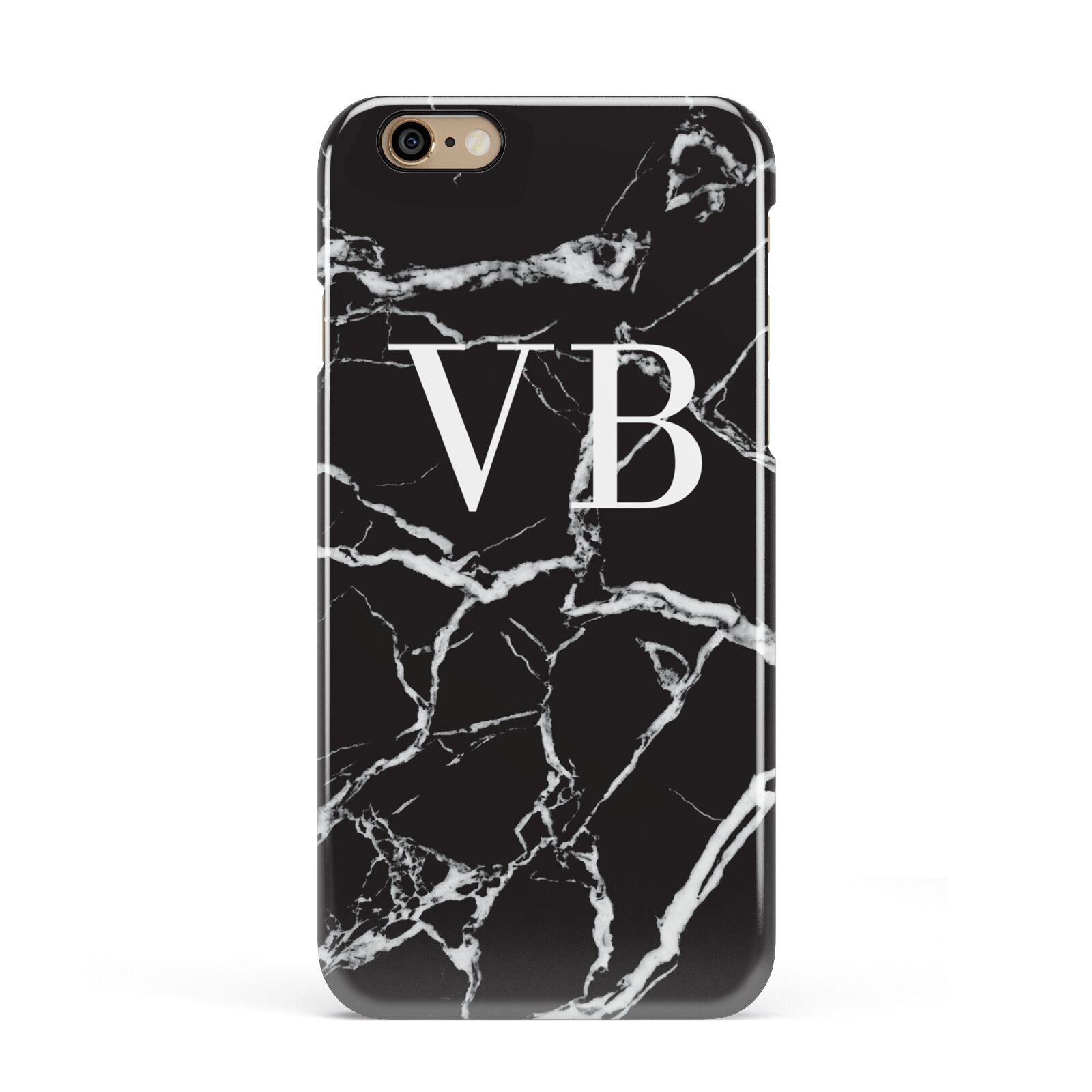 Personalised Black Marble Effect Monogram Apple iPhone 6 3D Snap Case