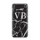 Personalised Black Marble Effect Monogram Huawei Enjoy 10s Phone Case