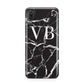 Personalised Black Marble Effect Monogram Huawei Nova 3 Phone Case