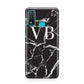 Personalised Black Marble Effect Monogram Huawei P Smart 2020