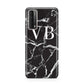 Personalised Black Marble Effect Monogram Huawei P Smart 2021