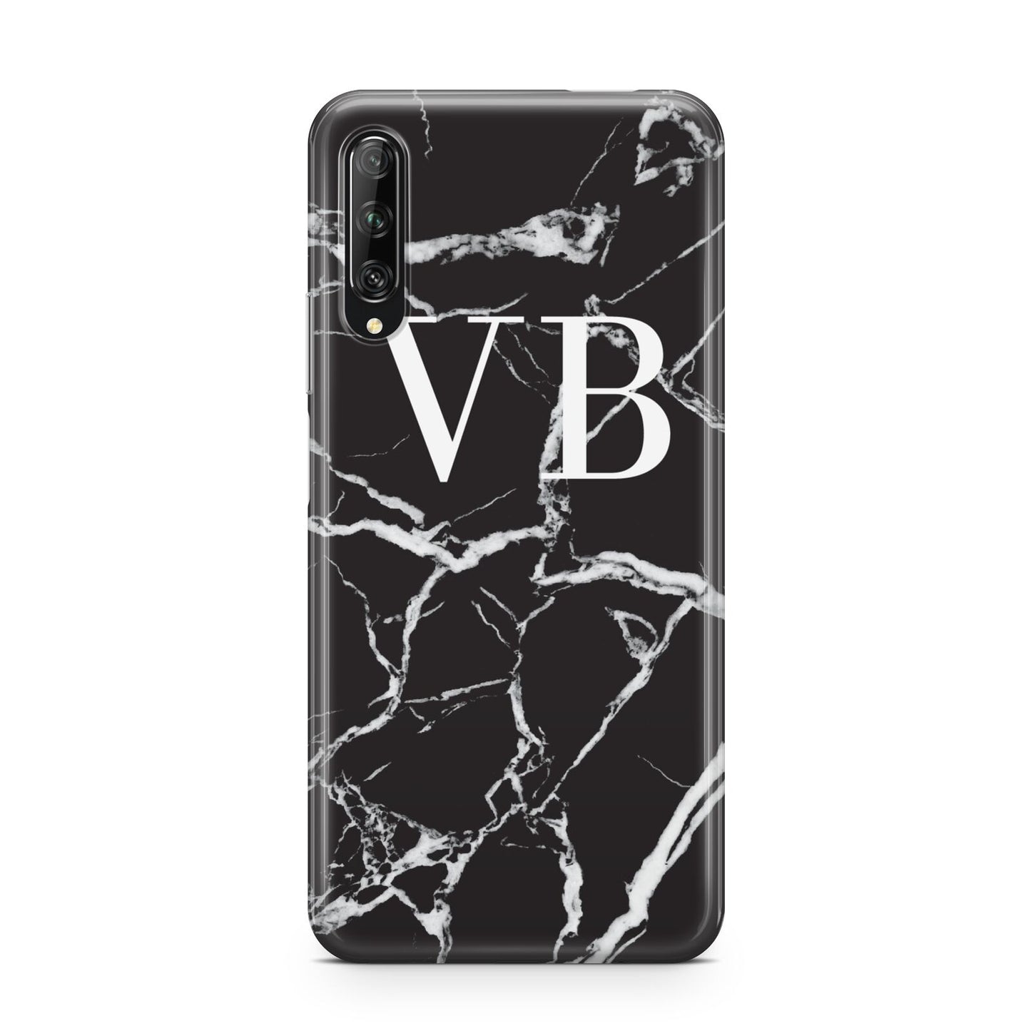 Personalised Black Marble Effect Monogram Huawei P Smart Pro 2019
