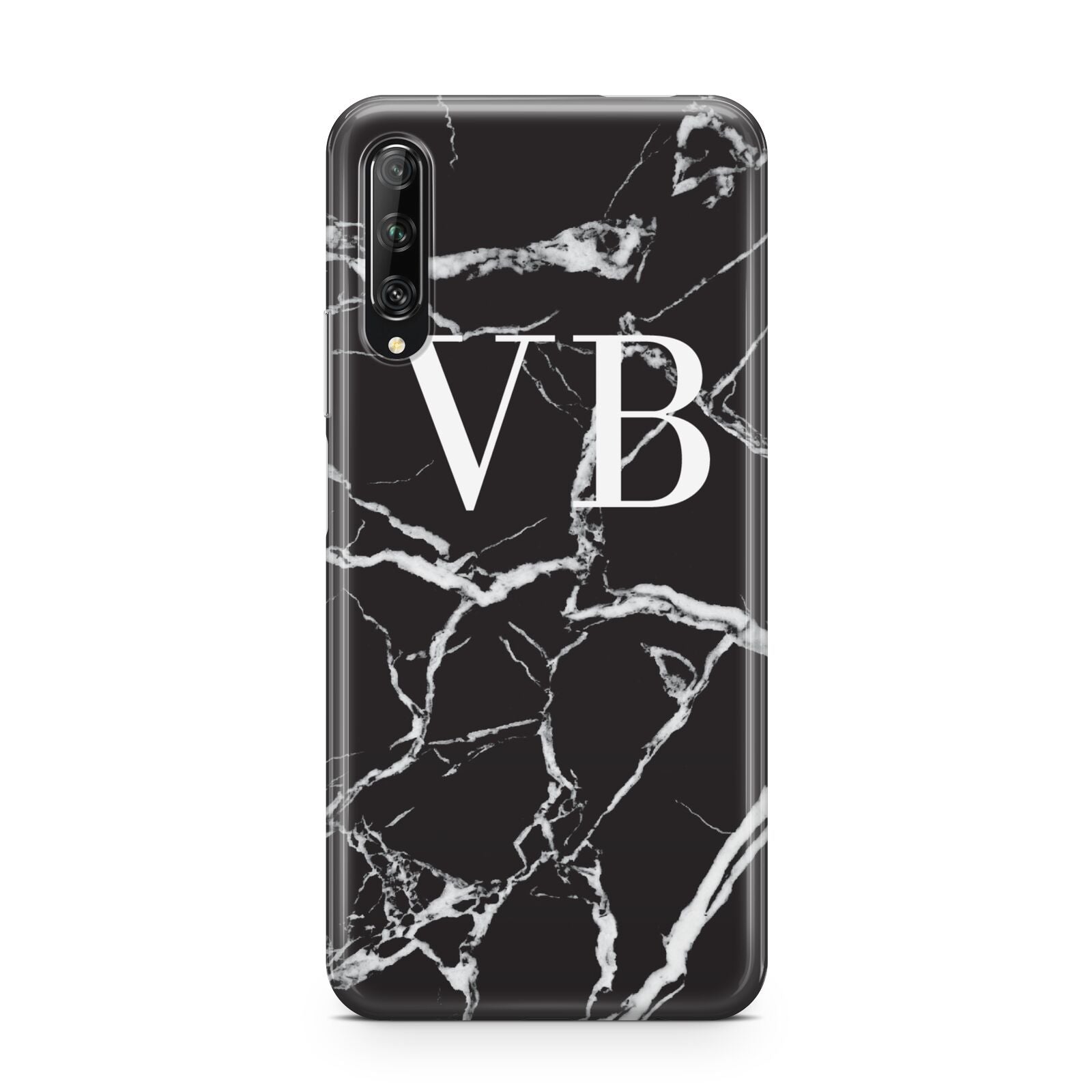 Personalised Black Marble Effect Monogram Huawei P Smart Pro 2019