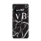 Personalised Black Marble Effect Monogram Huawei P20 Lite 5G Phone Case