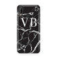 Personalised Black Marble Effect Monogram Huawei P20 Lite Phone Case