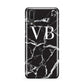 Personalised Black Marble Effect Monogram Huawei P20 Phone Case