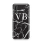 Personalised Black Marble Effect Monogram Huawei P20 Pro Phone Case