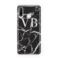 Personalised Black Marble Effect Monogram Huawei P30 Lite Phone Case