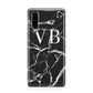 Personalised Black Marble Effect Monogram Huawei P30 Phone Case