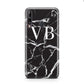 Personalised Black Marble Effect Monogram Huawei P40 Lite E Phone Case