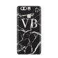 Personalised Black Marble Effect Monogram Huawei P9 Case