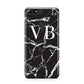 Personalised Black Marble Effect Monogram Huawei Y7 2018