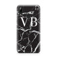 Personalised Black Marble Effect Monogram Huawei Y7 2019