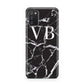 Personalised Black Marble Effect Monogram Samsung A02s Case